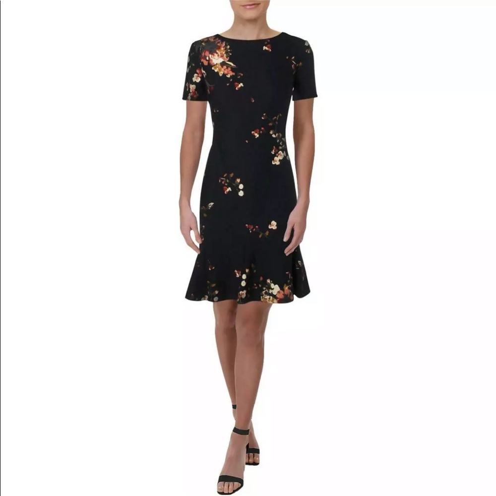 Lauren by Ralph Lauren Navy Floral Cocktail Dress